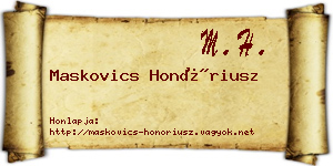 Maskovics Honóriusz névjegykártya
